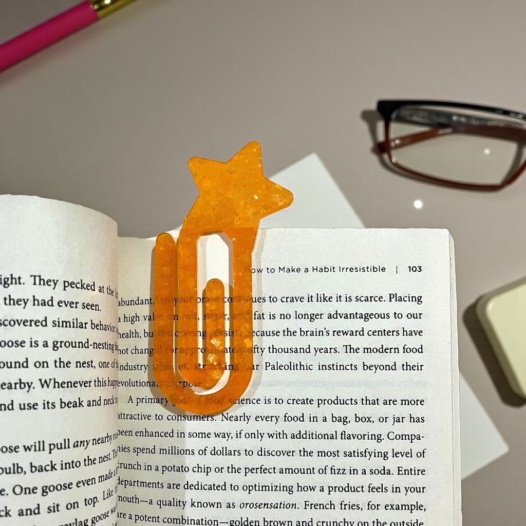 Star Shaped Resin Sequins Glitter Bookmark