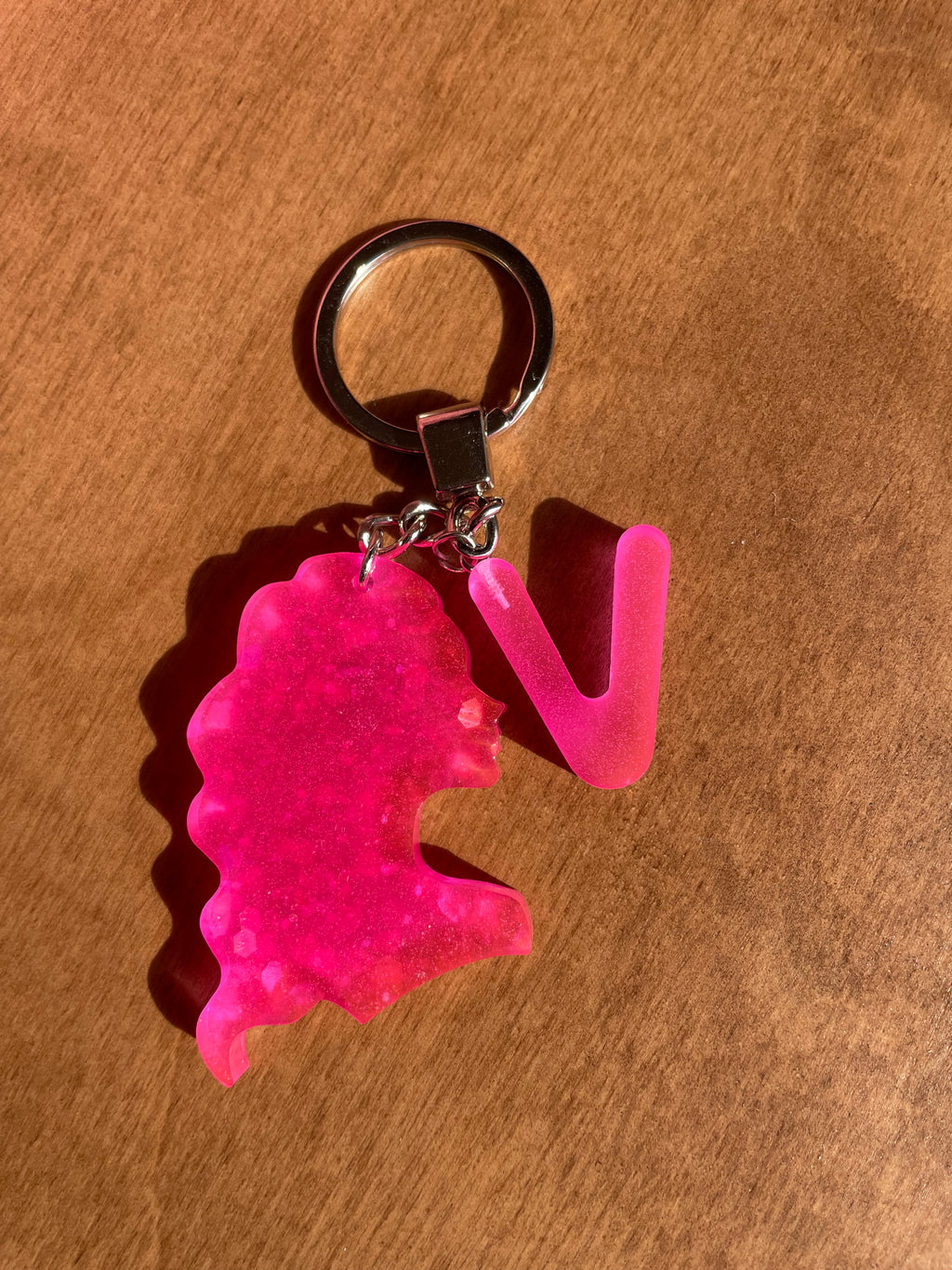 Handmade Letter V Resin Virgo Keychain