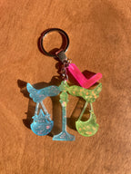 Handmade Letter L Resin Libra Keychain