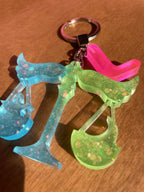 Handmade Letter L Resin Libra Keychain