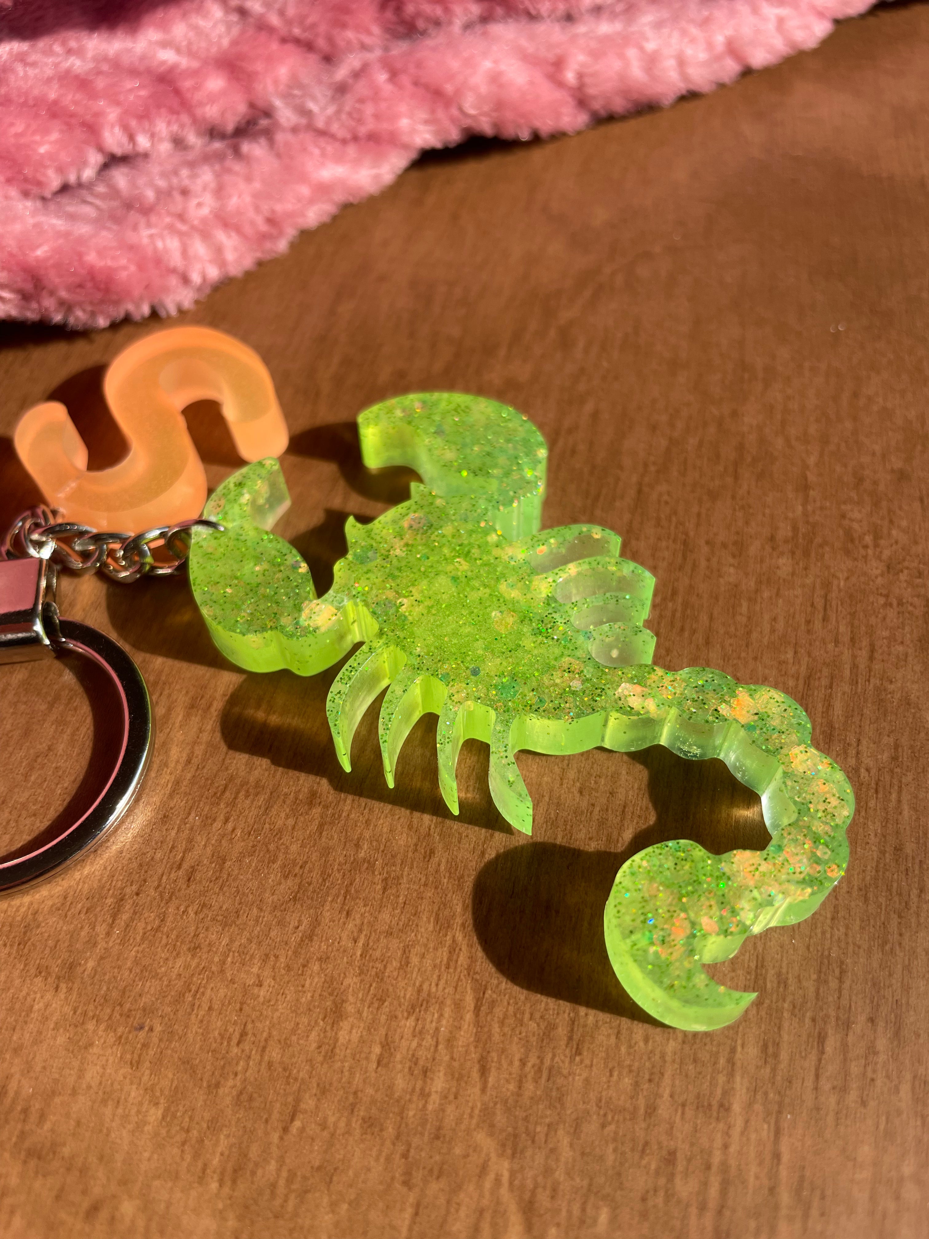 Handmade Letter S Resin Scorpio Keychain