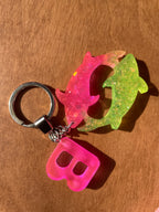 Handmade Letter B Resin Pisces Keychain