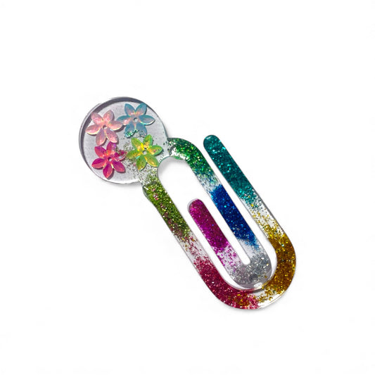 Handmade Resin Rainbow Star Paper Clip Bookmark