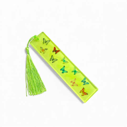 Handmade Green Butterfly Resin Bookmark with Tassel