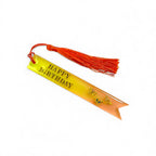 Handmade Happy Birthday Resin Bookmark with Orange Tassel