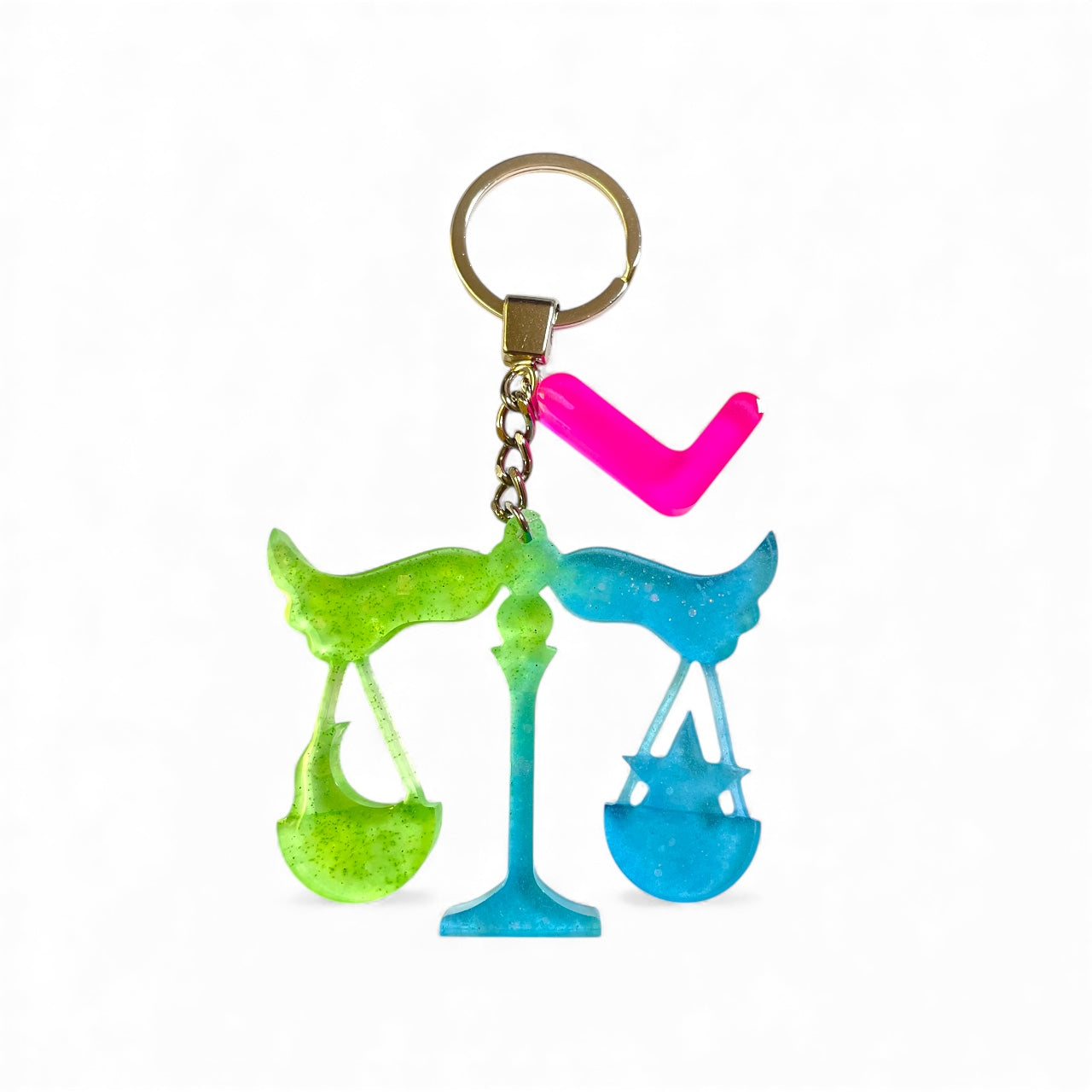 Handmade Letter L Resin Libra Keychain