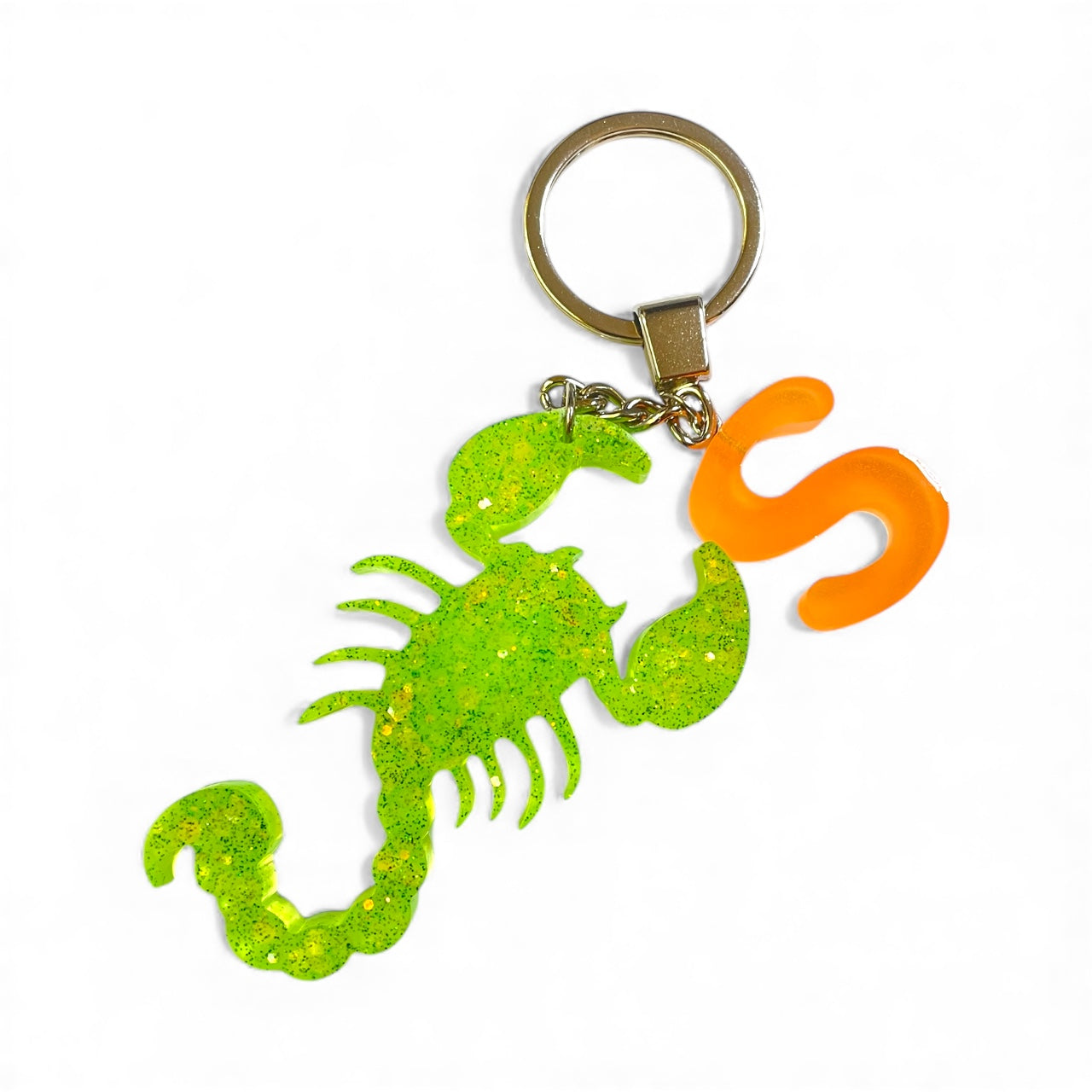 Handmade Letter S Resin Scorpio Keychain