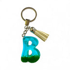 Handmade B Resin Grass Cloud Effect Tassel Keychain