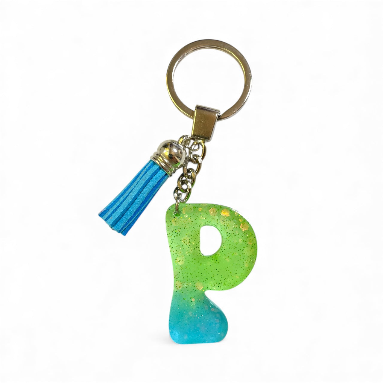 P Resin Neon Powder Glitter Sequins Keychain