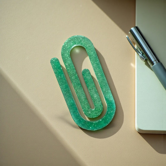 Green Glitter Resin Bookmark