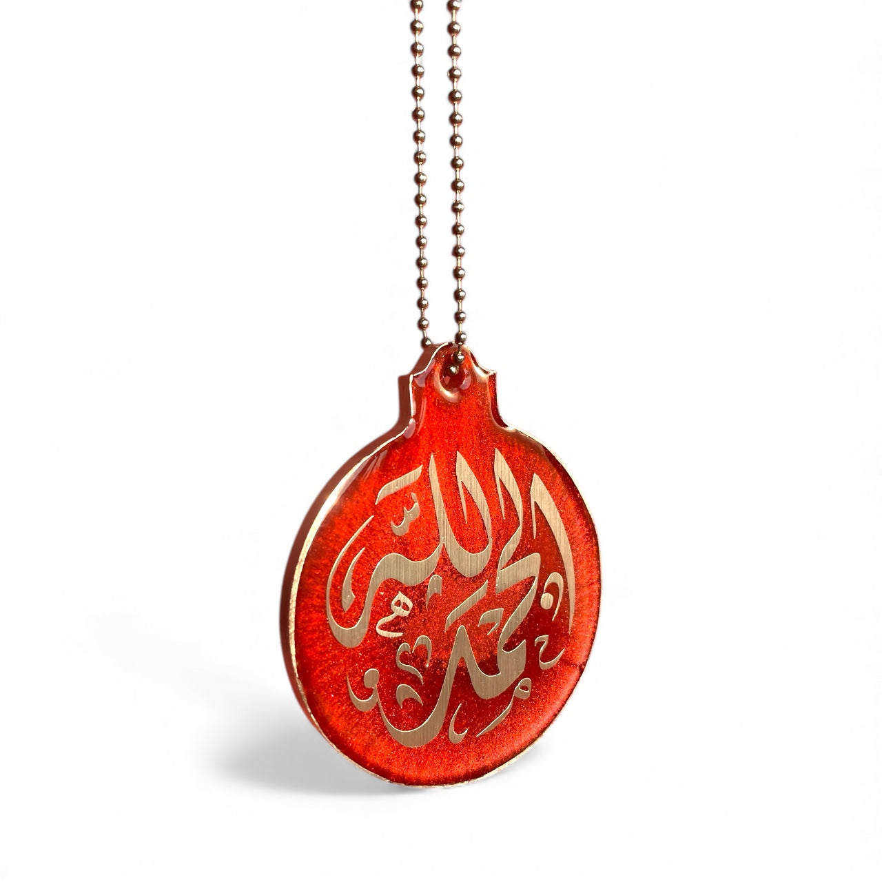 Red Alhamdulillah Resin Car Hanging