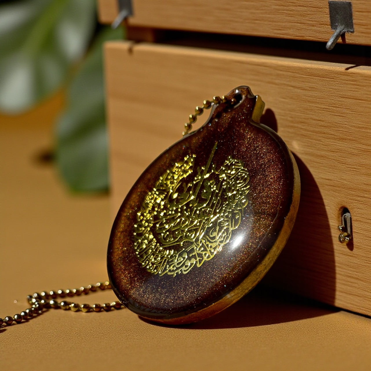 Brown Handmade Resin Car Mirror Hanging