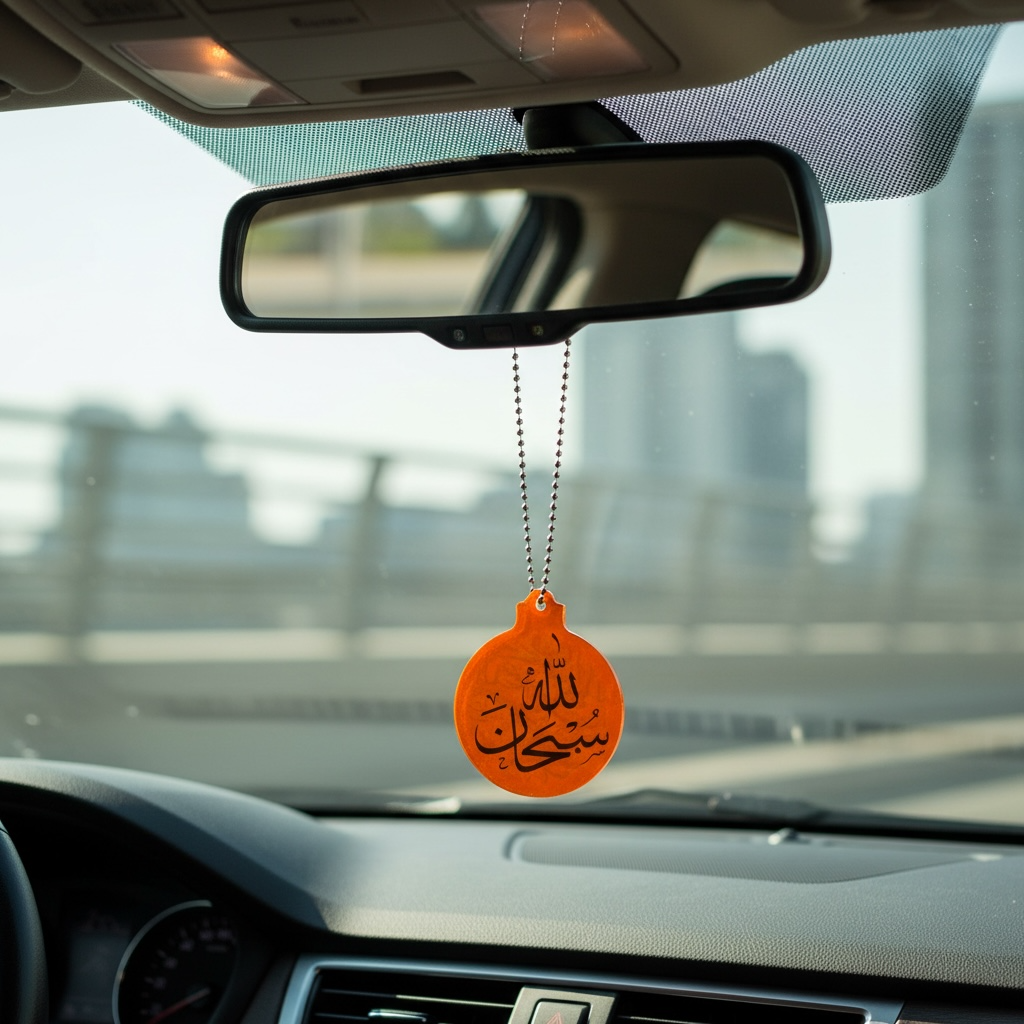 Orange SubhanAllah Car Mirror Hanging