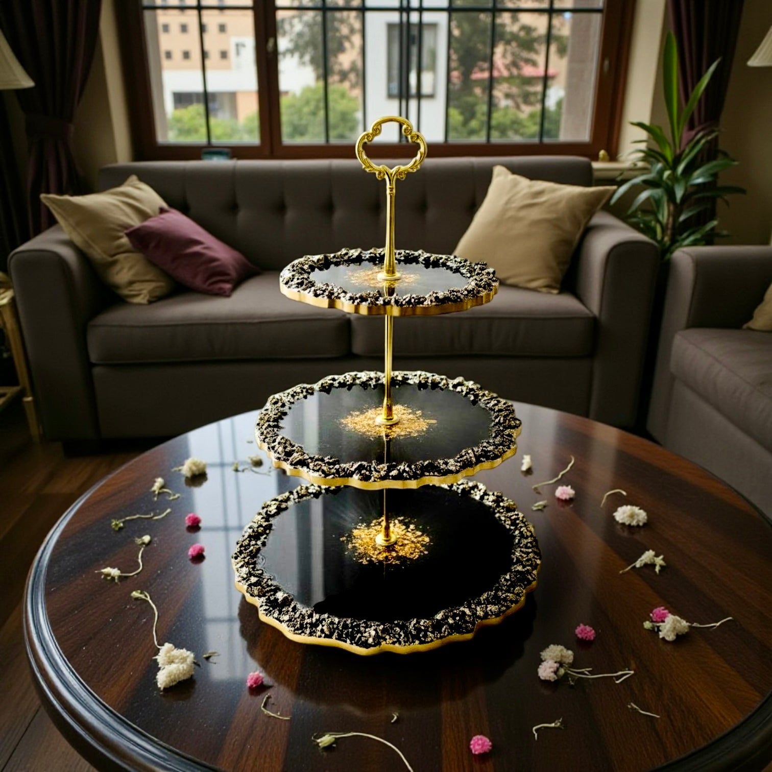 Handmade Resin 3-Tier Serving Plates Stand