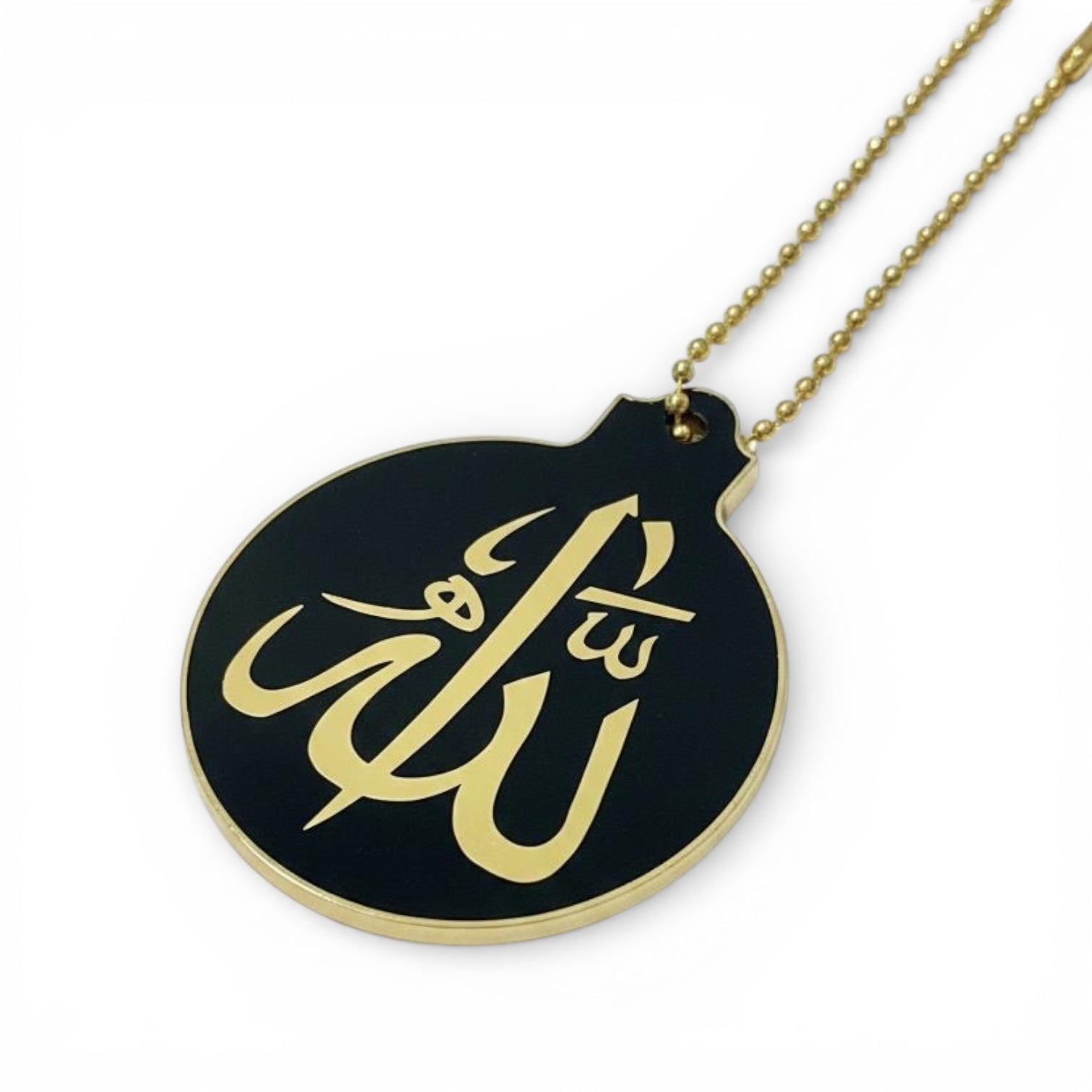 Handmade Black Resin Allah Muhammad Double Side Car Hanging