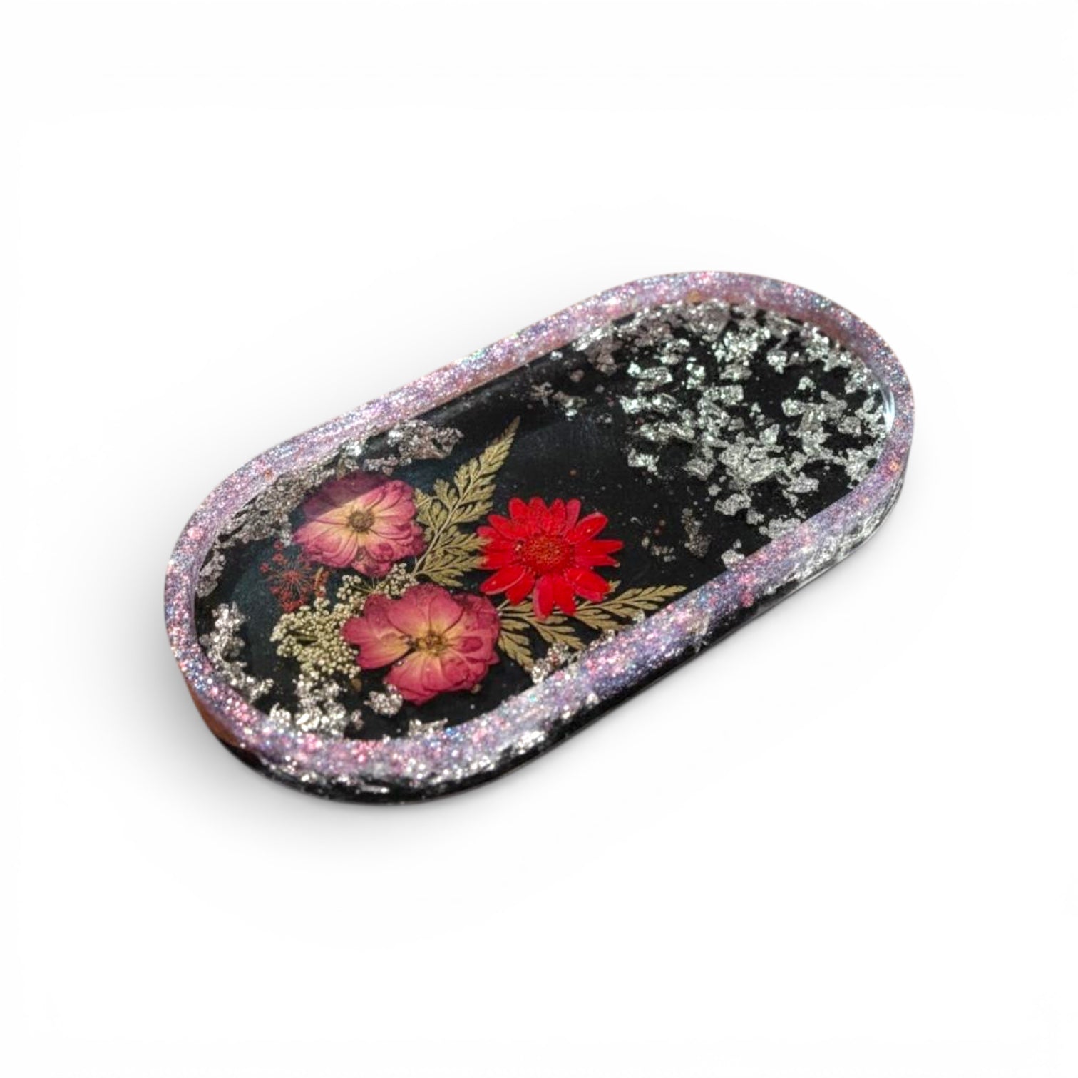 Handmade Resin Dried Flowers Decorative Tray