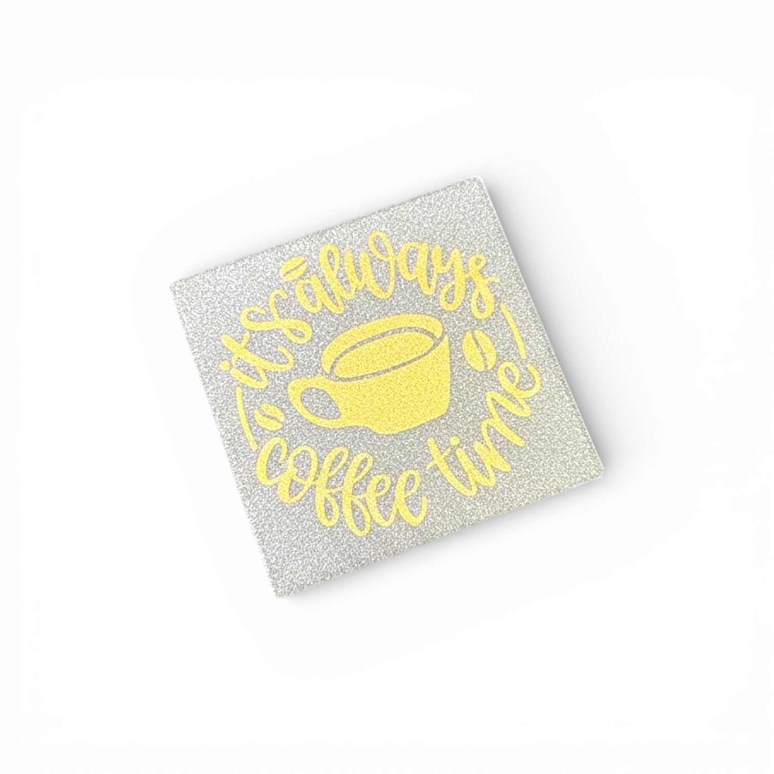 Handmade Silver Resin “It’s Always Coffee Time” Coaster