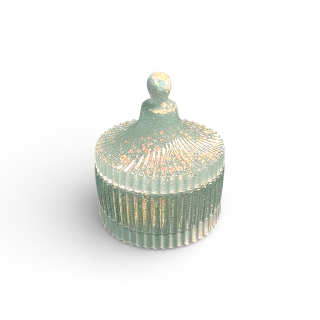 Handmade Green Glow Dark Resin Storage Box with Lid