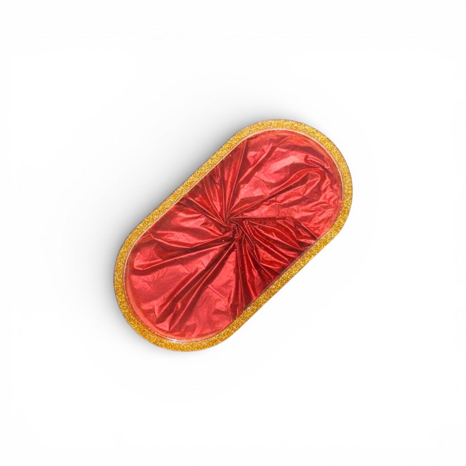 Handmade Red Gold Resin Vanity Organizer Tray