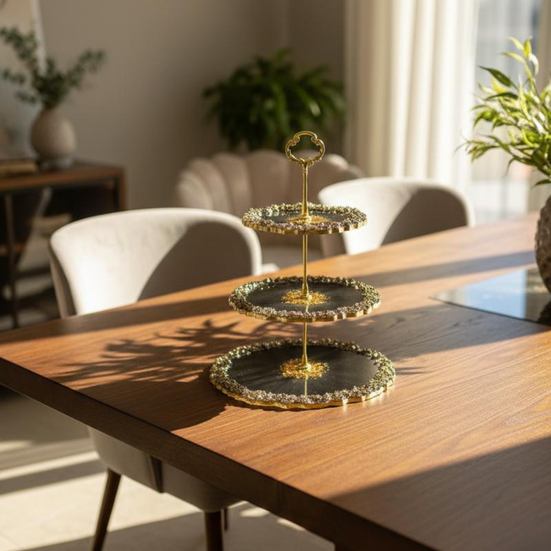 Handmade Resin 3-Tier Serving Plates Stand