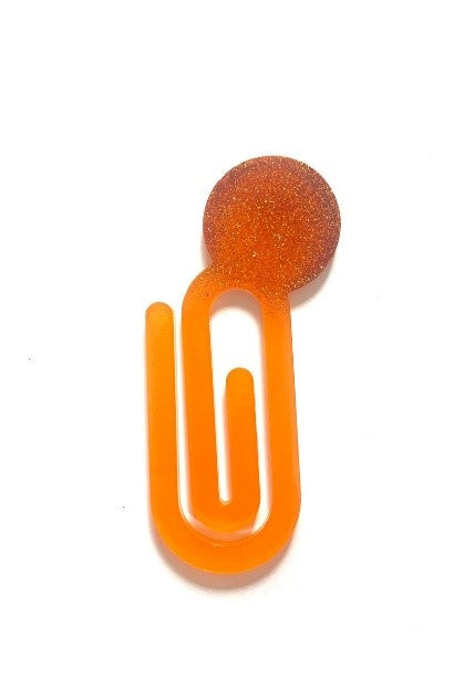 Handmade Resin Glitter Circle Paper Clip Bookmark