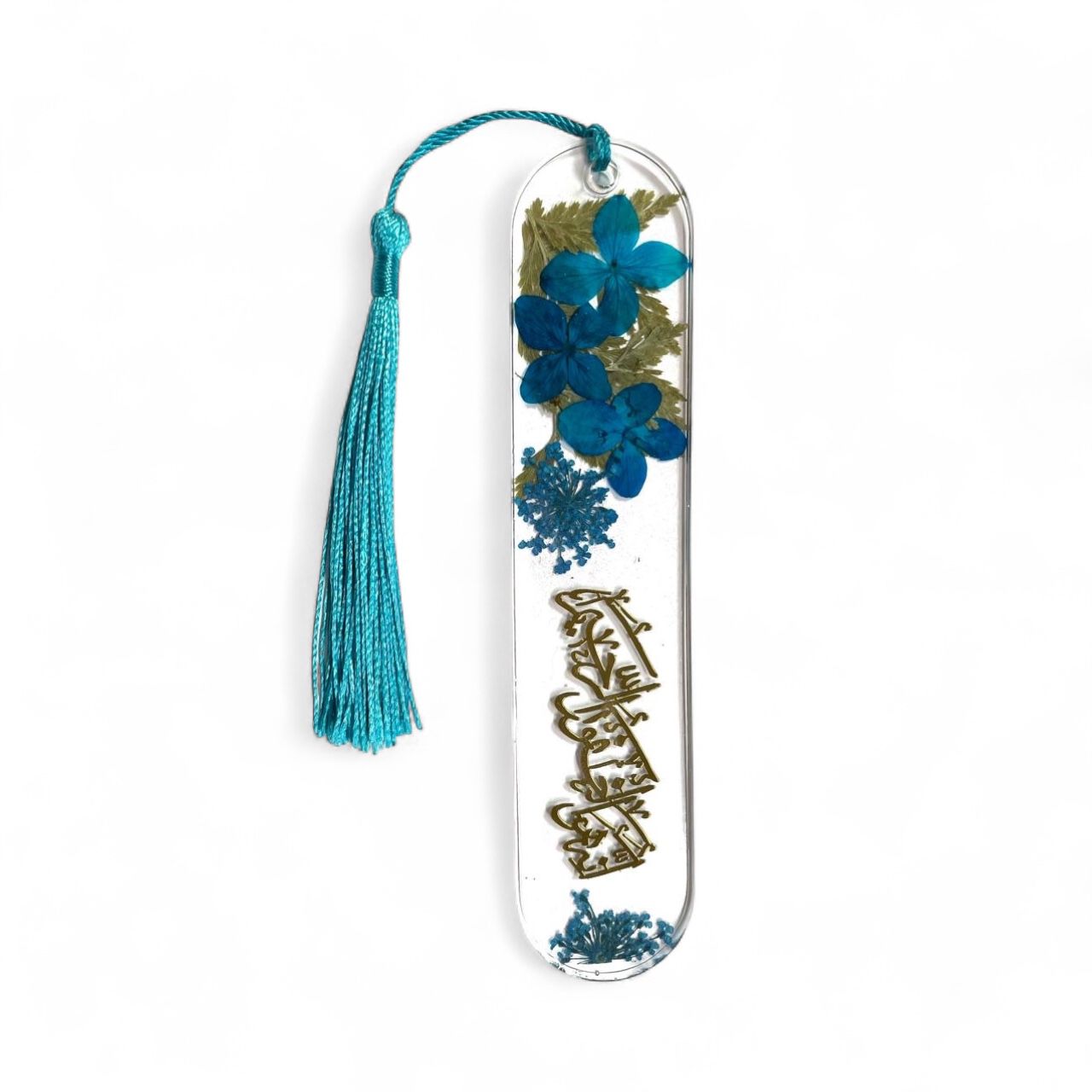 Resin Bookmark – Floral & Calligraphy Design | 14.5 x 3 cm