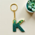Resin Initial Keychain K – Natural Dried Flower