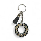 Resin Initial Keychain O  – Natural Dried Flowers