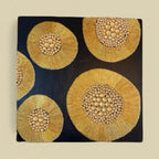 Golden Textured Wall Art – Handmade 3D Design | 60 x 60 cm