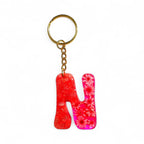 Resin Initial Keychain N – Glitter Sequins