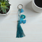 Resin Initial Keychain R – Natural Dried Flowers